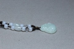 Cert’d Natural Light green A Jadeite jade Hand-Carved Maitreya Buddha Pendant