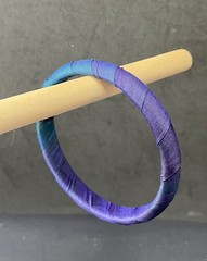 Silk Fabric Bangle Bracelets Handmade 7 3/4″ Blue Red Purple Turquoise OOAK