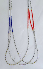Red, Blue & White Patriot 3 layers seed beads Necklace – Free Shipping