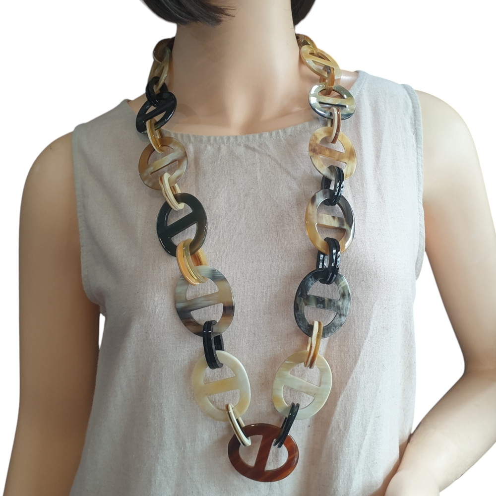 Natural Buffalo Horn Necklaces, Unique Statement Jewelry.