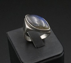 Hand-made Sterling Silver Bezel Set Marquise Labradorite