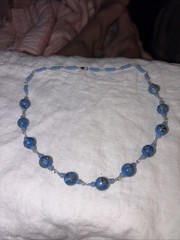 A++ Natural Blue Lapis Lazuli Faceted Round Gemstone Beads 18″ Handmade Necklace