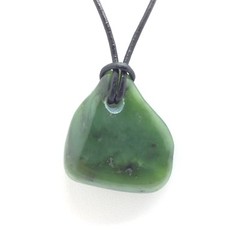 Siberian Jade Pebble Pendant Green Nephrite Jade Necklace Siberia Russia #38