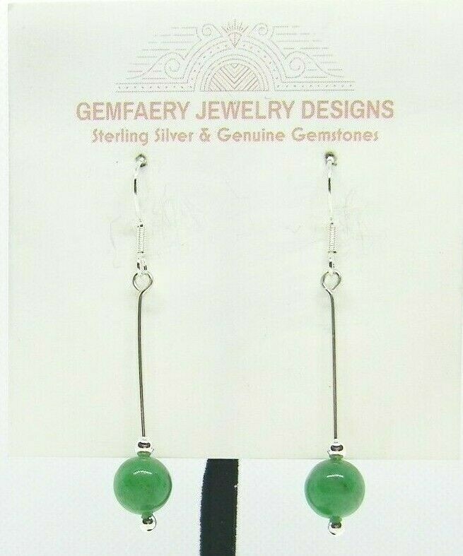 Sterling Silver Natural UVAROVITE GARNET Gemstone Earrings #4217…Handmade USA