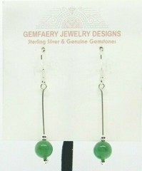 Sterling Silver Natural UVAROVITE GARNET Gemstone Earrings #4217…Handmade USA