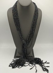 Vintage Sea Bead Lariat Belt Handmade Necklace Sash Wearable Artisan 52”