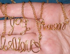 14k Gold Filled GF Joy Word Wire Pendant Plate Chain Necklace Name Bible Verse