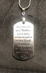 Handmade Silver Stepdad Father Inspirational Pendant On Silver Snake Chain