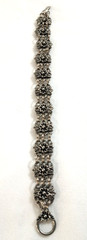 Artisan Studio Bracelet Pewter BOHO Flower Floral Link 7.5″ X 1/2″ Southwestern