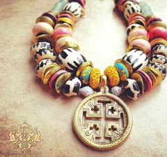 Gem Mix Citrine Quartz Sunstone Jade Agate Jasper Amethyst Statement Necklace
