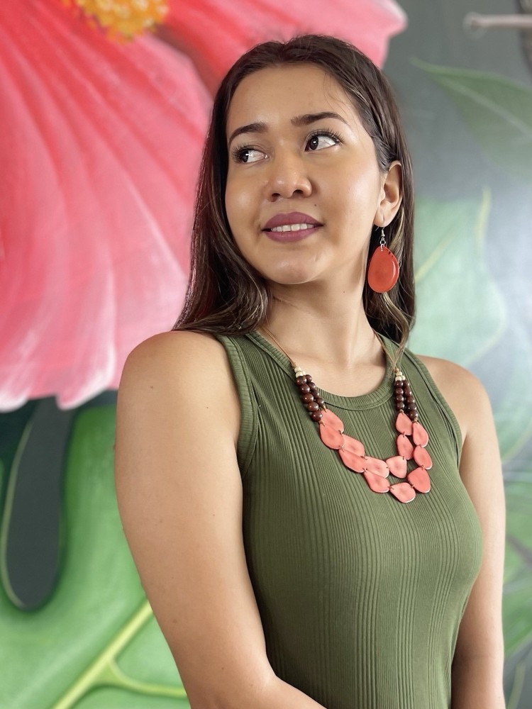 Tagua Nut Jewelry Necklace Tagua Bella natural beach resort wear decor elena