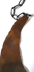 Hammered Copper Turquoise Choker Necklace Crescent Southwestern Adjustable