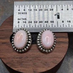 Pink Conch Sterling Silver Stud Earrings Southwestern Native Style Screw Back