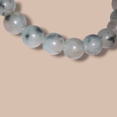 Kiwi Jasper 8mm Beaded Stretch Bracelet Natural Green Gray Stone