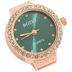 Elegant For MINI Quartz Ring Watch For Women Round Rhinestone Gold Silver Rose