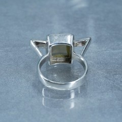 Size 7, vintage modern 14K Sterling 925 silver handmade ring with smoky topaz