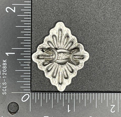 Handcrafted Concho Silver Tone Metal Adjustable Ring With A Repousse Design