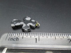 Vintage Natural Snowflake Obsidian Cross Stone Healing Anchor Estate 1 Inch