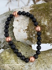 Shungite Beads With Genuine Copper Bracelet EMF Protection Healing
