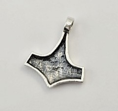 Vintage Thor’s Hammer Mjolnir Sterling Silver Etched Viking Pendant 3.5g 925