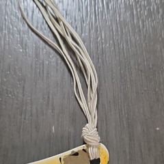 Handcrafted Triangle Pendant Necklace Yellow Silver Cord Metal Art Jewelry