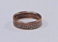 «Sealed» COIN RING handcrafted from JAPAN. 1 SEN COIN size 4-8