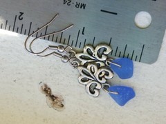 Blue Sea Glass Jewelry Earrings Hippie Aloha Beach Casual Elegant Hawaiian Boho