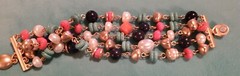 turquoise and black marbled faux pearls glass beads fashion bohemian bracelet♡♡
