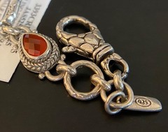 Sarda,Bali Made,Carnelian & Sterling,Adjustable Bracelet-Small Wrist Up 6.75”