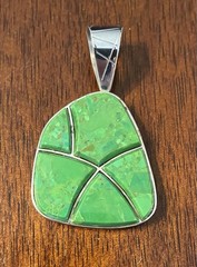 JAY KING Sterling Silver Mother of Pearl & Turquoise REVERSIBLE Pendant