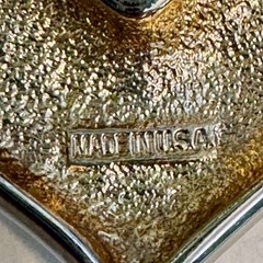 Modernist Sculptural Heart Pendant Made/USA Silver-Tone Metal 80s/90s Minimalist