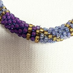 Sashka Bracelets Roll On Glass Beads Purple And Brown Set Of 3