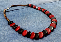 Banjara Tribal HANDMADE Necklace Gypsy Resin & Wood Beads Hippie Tibetan Ethnic