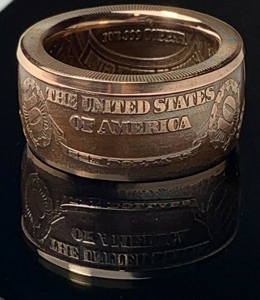Coin Ring – $10 Dollar United States Note Copper Ring – Good Luck Ring