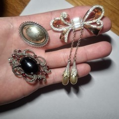 Sterling silver vintage brooch Pin lot Bow Lot Of 3. 46.8 grams Costume jewelry.