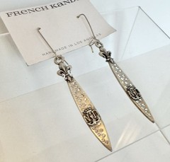 French Kande Vault NWT Swarovski Sterling Clad Earrings French Medallions
