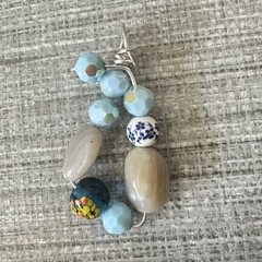 Pendant Glass Beads Colorful Elaborate Wire Wrapped Stones Multimedia 1600 Y