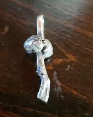 handmade silver mushroom pendant Or Charm No Markings. One Of A Kind! Unique