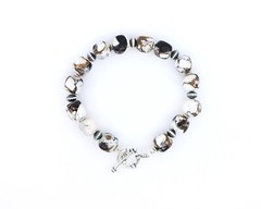 Men’s White Buffalo Turquoise Bracelet – Dry Creek Mine – Sterling Silver Navajo