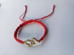 Handmade Friendship Bracelet Red Nylon with Heart Charm Bracelet