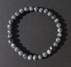 Larvikite Natural Gemstone Bracelet Handmade Stretch Beaded 6mm – 7″