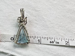 Artisan Blue Topaz Silver Tone Wire Wrapped Pendant