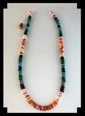 Handcrafted Multi Gemstone and Shell Necklace