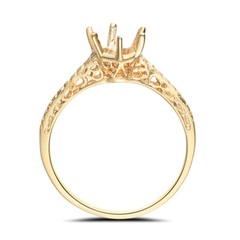 Solid 10k White/Rose/Yellow Gold Ring Prong Setting Round 6mm-6.5mm Semi Mount