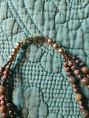 Unakite Jasper Necklace Earrings Set Natural Stone Beaded Sun Tribal Handmade