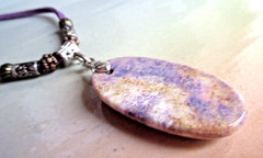 India Agate BOHO Style Suede Cord Necklace 18 in