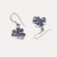 VTG sterling silver handmade earrings, 925 clover dangle