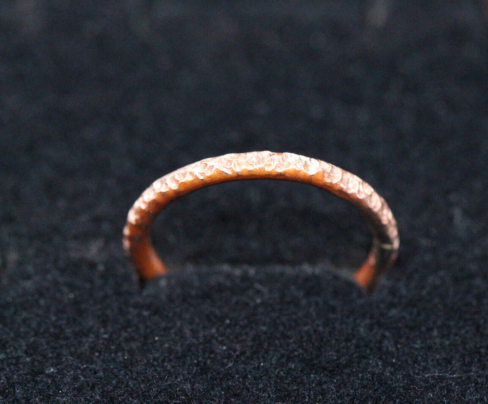 Copper Ring Stackable Hammered Rings Band Size 7 Promise Ring thin 2mm