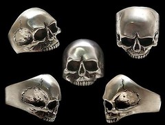 Skull Ring, Sterling Silver Keith Richards Skull Ring, All Sizes, Biker Jewelry