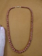 (v438) round 6mm bead Orange gold Goldstone 19″ Beaded Necklace JEWELRY